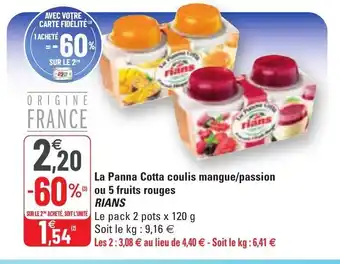 G20 La panna cotta coulis offre