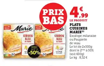 Super U MARIE Plats cuisines offre