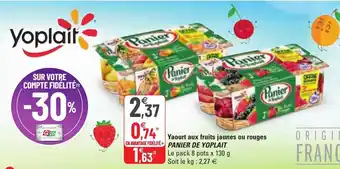 Yaourt aux fruits jaunes ou rouges