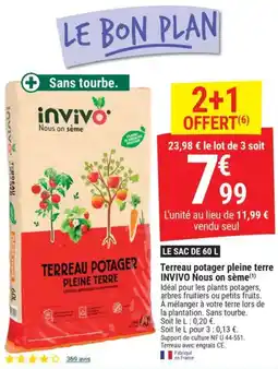 Gamm vert INVIVO Terreau potager pleine terr Nous on sème offre