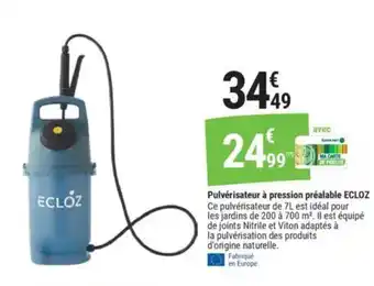 Gamm vert ECLOZ Pulvérisateur à pression préalable offre