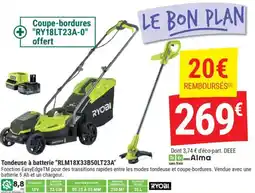 Gamm vert RYOBI Tondeuse à batterie "RLM18X33B50LT23A" offre