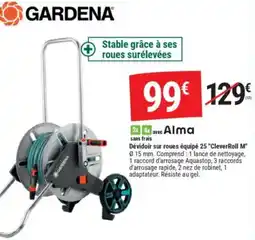 Gamm vert GARDENA Dévidoir sur roues équipé 25 "CleverRoll M" offre