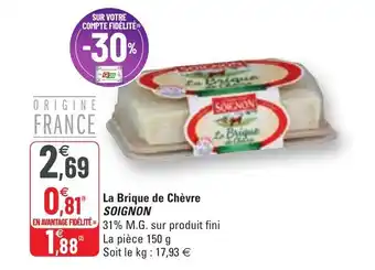 G20 La brique de chévre offre