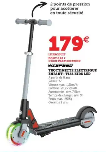 Super U Trottinette Electrique Enfant : T655 Kids LED offre