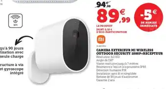 Super U Camera Exterieur Mi Wireless Outdoor Security 1080P+Recepteur offre