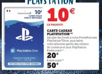 Super U Carte Cadeau Playstation offre
