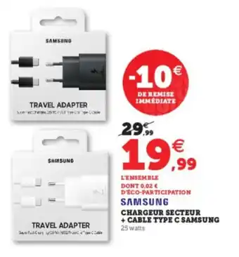 Chargeur Secteur + Cable C Samsung