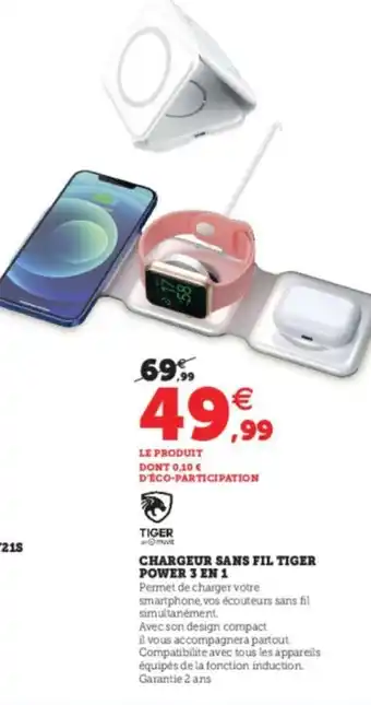 Chargeur Sabs Fil Tiger Power 3 en 1