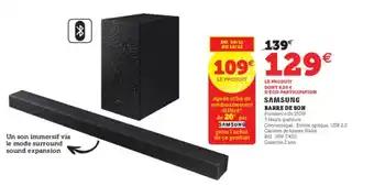 Super U Barre de Son offre