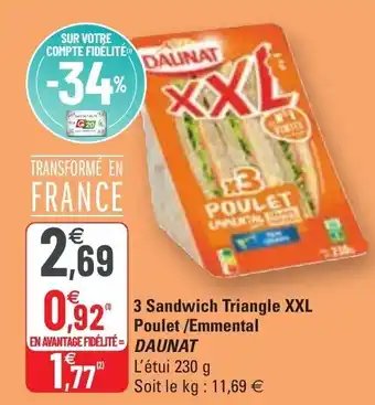 G20 3 sandwich triangle offre