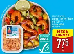 ALDI Golden seafood crevettes entières cuites offre