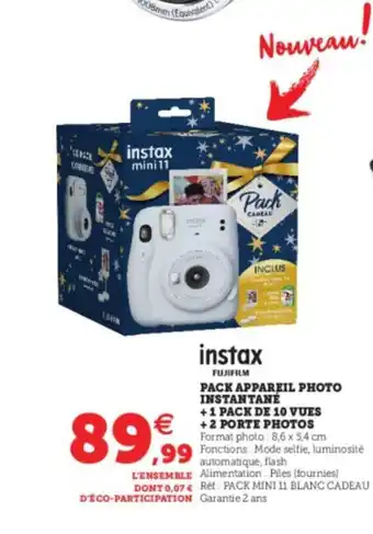 Super U Pack Appareil Photo Instante offre