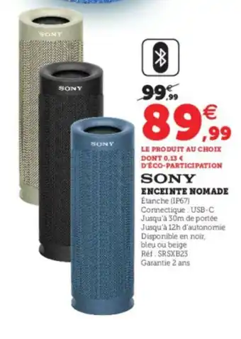 Super U Enceinte Nomade offre