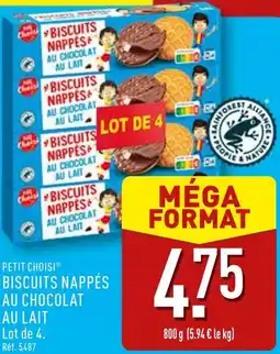 ALDI Petit choisi biscuits nappes au chocolat au lait offre