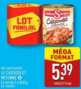 ALDI William saurin le cassoulet mitonné offre