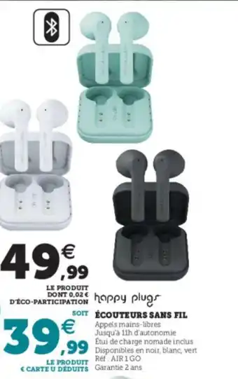 Super U écouteurs Sans Fil offre