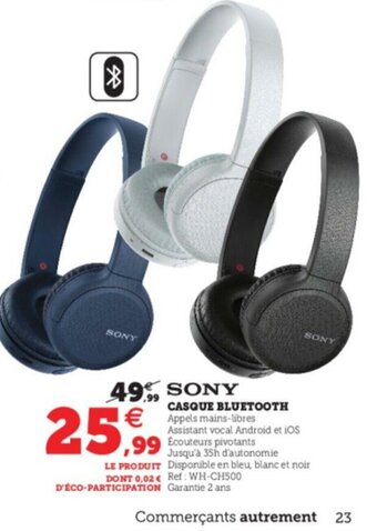 Super U Casque Bluetooth offre