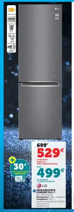 Super U Réfrigérateur Combine 341L offre