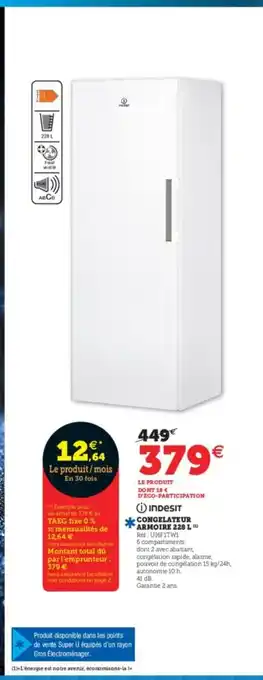 Super U Congelateur Armoire 228 L offre