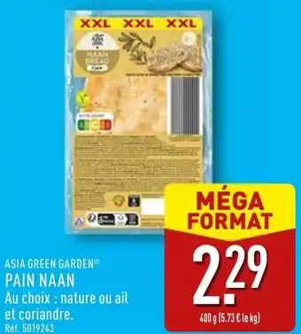 ALDI Asia green garden pain naan offre