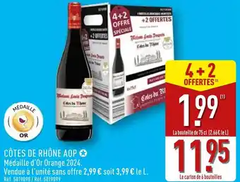 ALDI Côtes de rhône aop offre