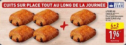 ALDI 6 pains au chocolat offre