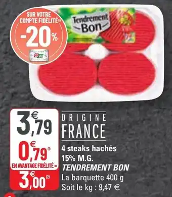 G20 4 Steaks hachés offre
