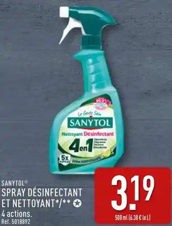 ALDI Sanytol spray désinfectant et nettoyant offre