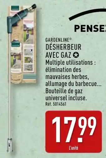 ALDI Gardenline désherbeur avec gaz offre