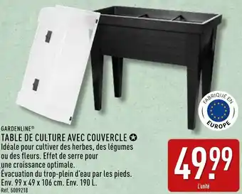 ALDI Gardenline table de culture avec couvercle offre