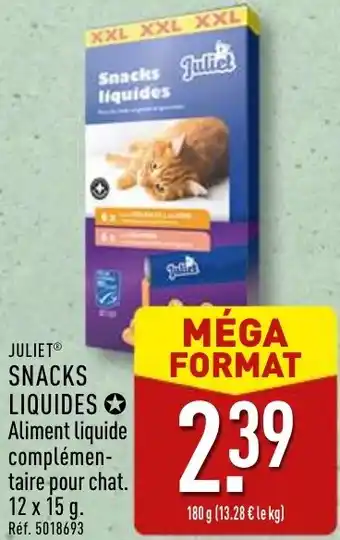 ALDI Juliet snacks liquides offre