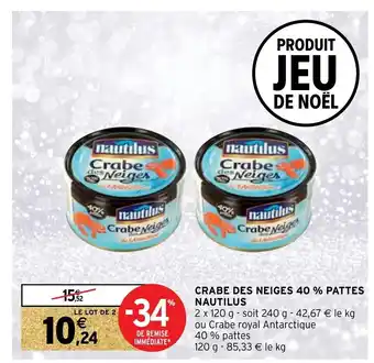 Crabe Des Neiges 40 % Pattes Nautilus