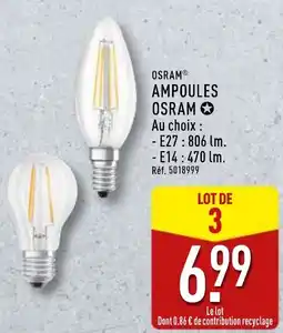 ALDI Osram ampoules osram offre