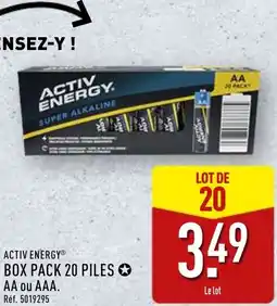 ALDI Activ energy box pack 20 piles offre