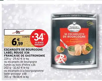Intermarché Hyper Escargots De Bourgogne Label Rouge X36 Francaise De Gastronomie offre