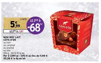 Intermarché Hyper Mini Roc Lait Cote D'Or offre