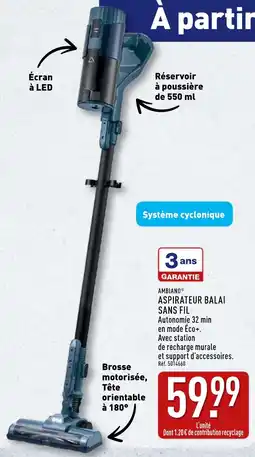 ALDI Ambiano aspirateur balai sans fil offre