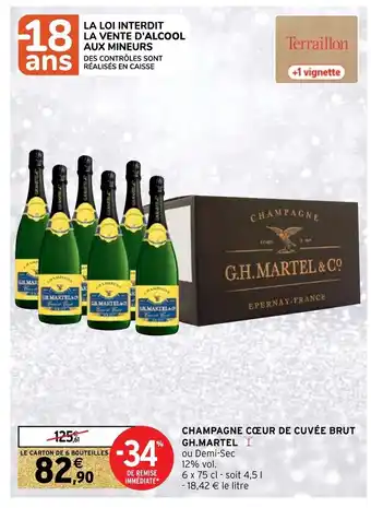 Intermarché Hyper Champagne Coeur De Cuvée Brut GH.Martel offre