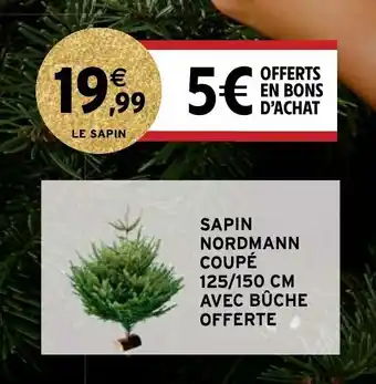 Intermarché Hyper Sapin Nordmann Coupé 125/150 CM Avec Buche Offerte offre