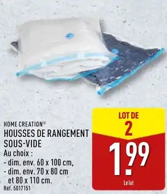 ALDI Home creation housses de rangement sous-vide offre