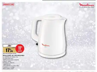 Intermarché Hyper Bouilloire 1.5L Uno Moulinex offre