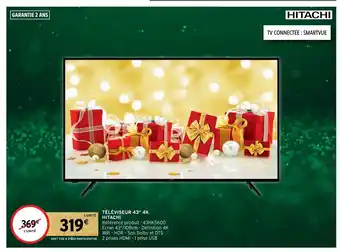 Téléviseur 43" 4K Hitachi
