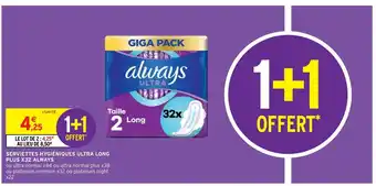 Intermarché Hyper Serviettes Hygiéniques Ultra Long Plus X32 Always offre