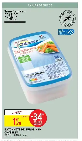 Intermarché Hyper Batonnets De Surimi X30 Odyssée offre