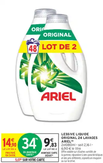 Intermarché Express Lessive liquide original 24 lavages ariel offre