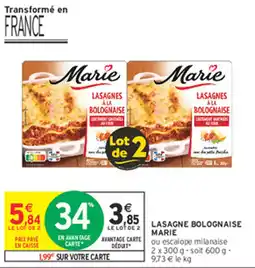 Intermarché Express Lasagne bolognaise marie offre