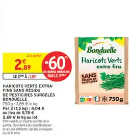 Intermarché Express Haricots verts extra- fins sans résidu de pesticides surgelés bonduelle offre