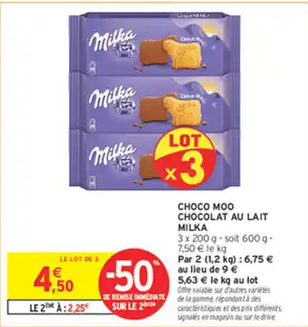 Intermarché Express Choco moo chocolat au lait milka offre