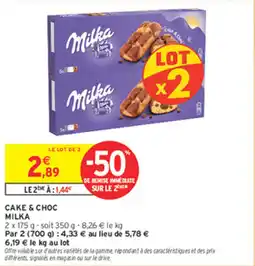 Intermarché Express Cake & choc milka offre